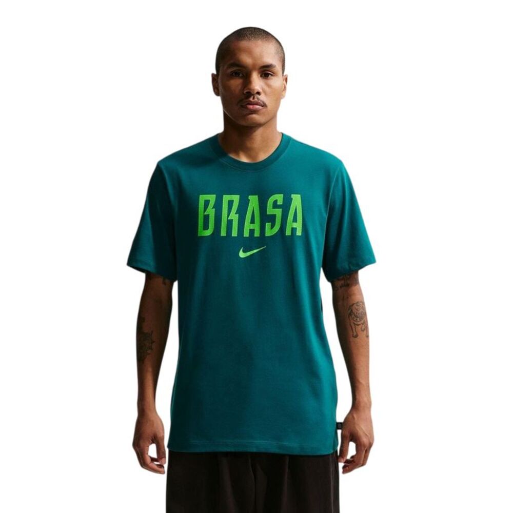 Nike Mens Brazil Short-Sleeved Football T-Shirt / Yellow/Blue